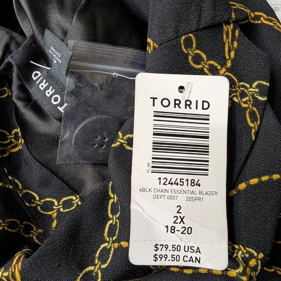 Chain Pattern Black and Gold Women's Top - Picture 4 of 4